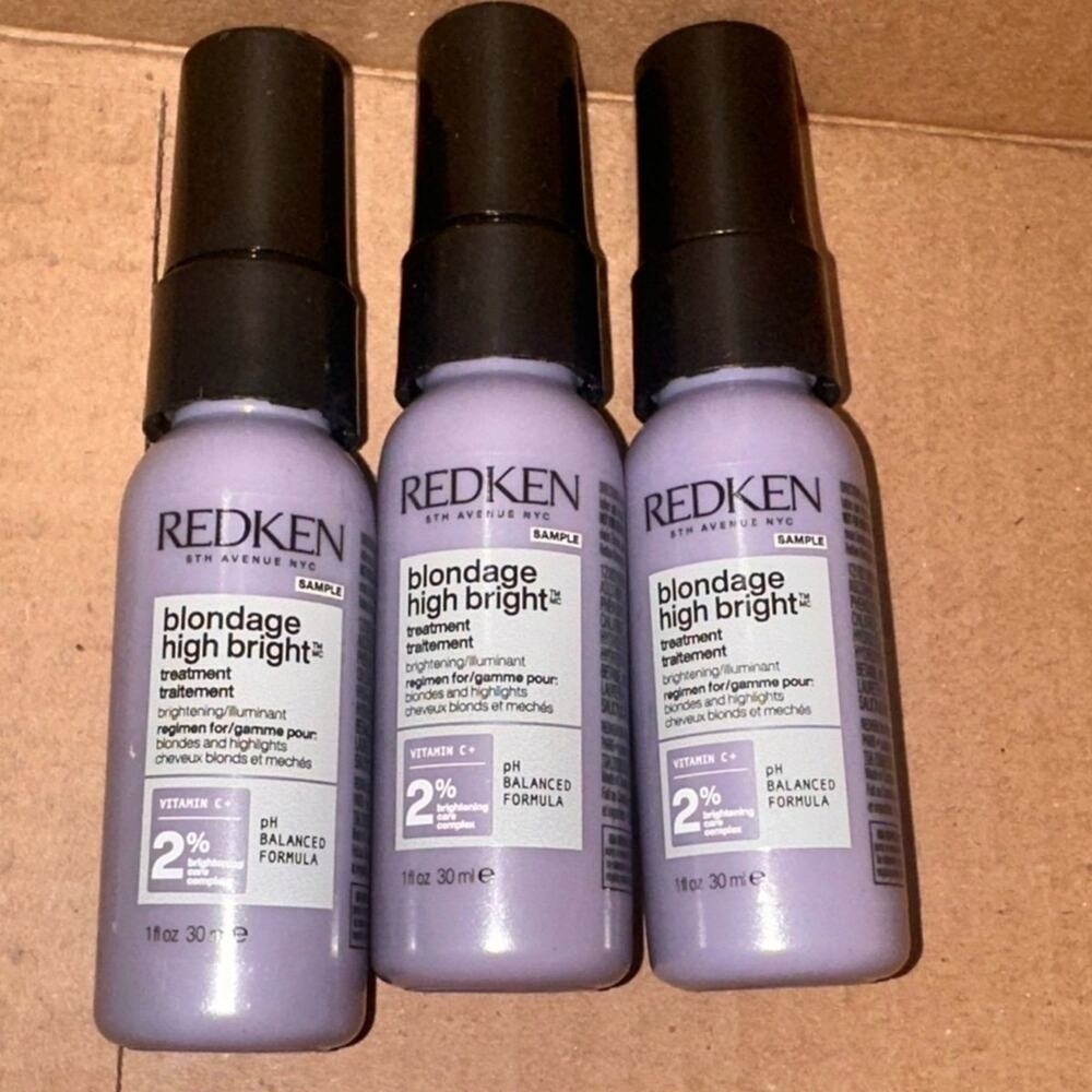 Redken Blondage High Bright Treatment Lot of 3 Vitamin C Spray hair care Travel